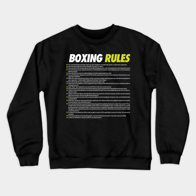 Boxing Rules Crewneck Sweatshirt by Bobtees